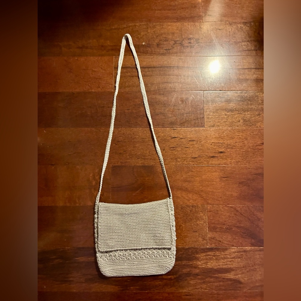 Women’s Hippie Boho Cottagecore Y2K Early 00s Light Green Crochet Shoulder Bag